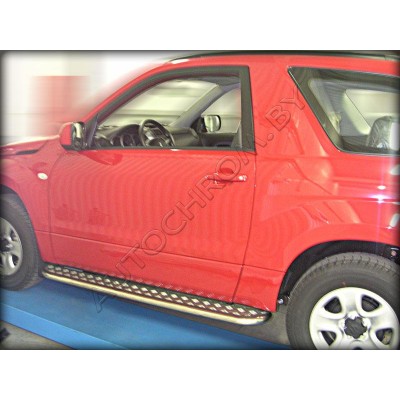 Пороги с листом d-43 Suzuki Grand Vitara 2010-2012 (3 дв)