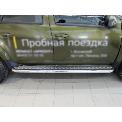 Пороги с листом d-53  Renault Duster 2015-