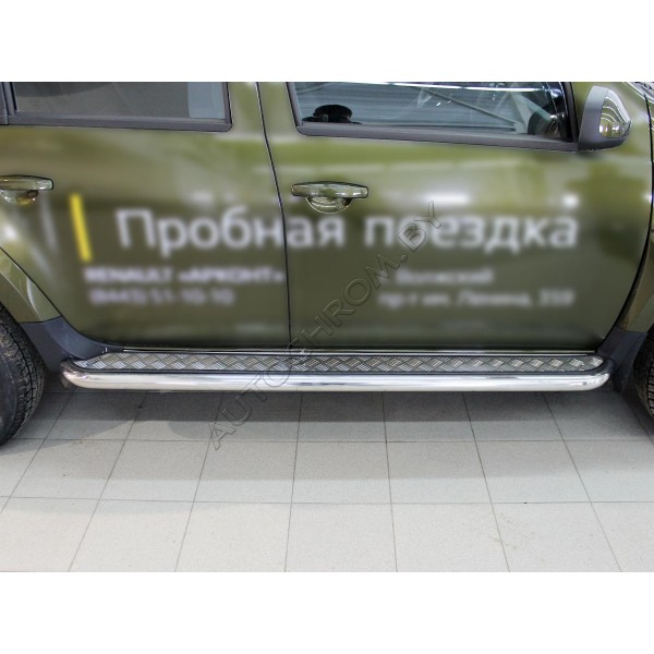 Пороги с листом d-53  Renault Duster 2015-