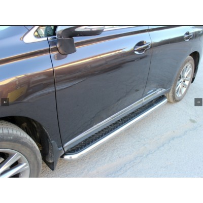 Пороги с листом d-60 Lexus RX-350 2012-2014
