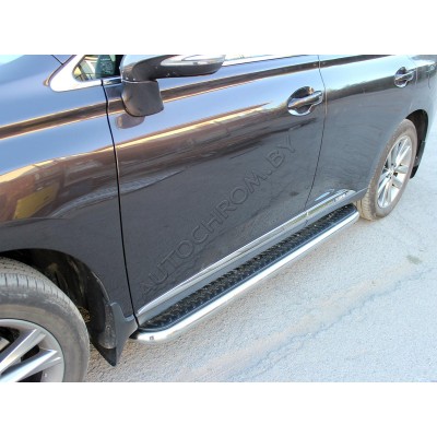 Пороги с листом d-60  Lexus RX-270 2012-2014