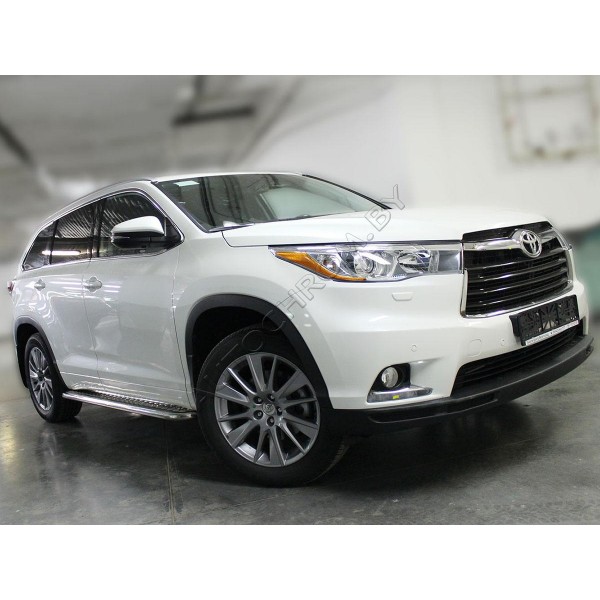 Пороги с листом d-60  Toyota Highlander 2014-