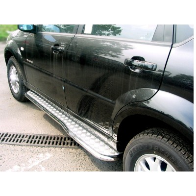Пороги с листом фигурные d-43 Ssang Yong Rexton 2003-2006