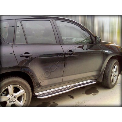 Пороги с листом фигурные d-43 Toyota Rav-4 2006-2009