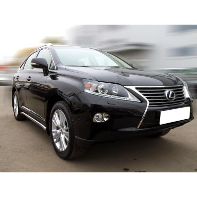 Пороги труба d-60 с подгибами Lexus RX-270 2009-2012