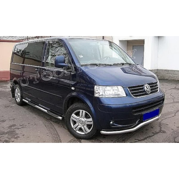 Пороги трубы 3 накладки Volkswagen T5 (короткая база)