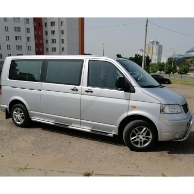 Пороги трубы 3 накладки d-70 Volkswagen T5 (длинная база)