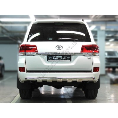Задняя защита d-76 с накладками Toyota Land Cruiser 200 EXECUTIVE LOUNGE 2018-