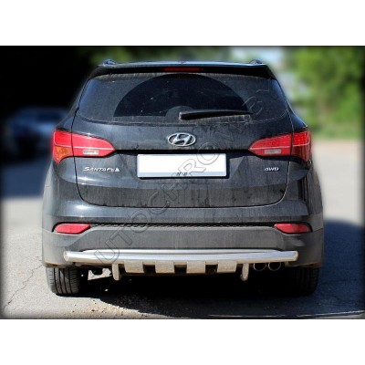 Задняя защита с доп.защитой d-60 Hyundai Santa Fe 2012-2016